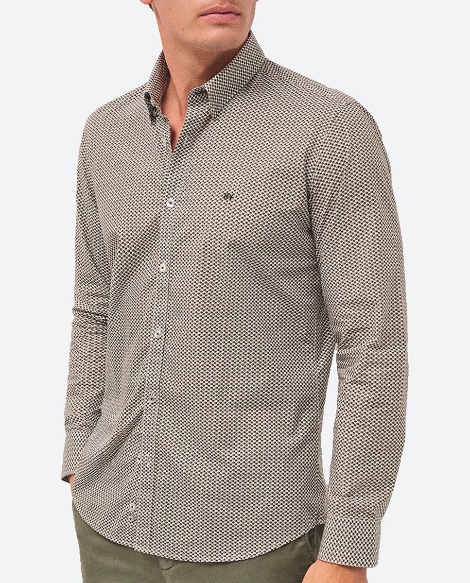 Imagen 0 de Camisa sport de hombre slim fit estampado geométrico circulos