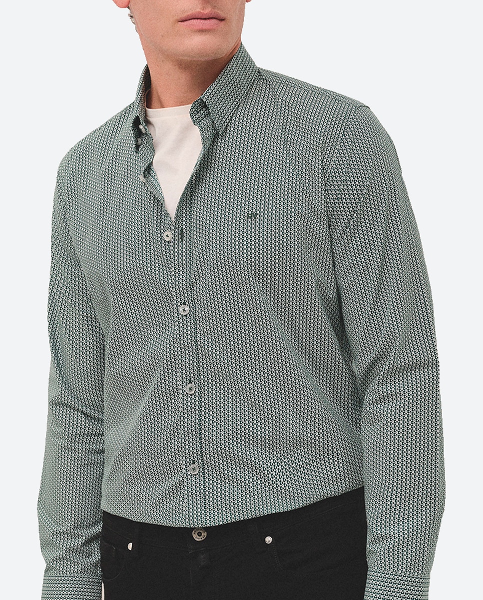 Imagen 0 de Camisa sport de hombre slim fit estampado geométrico flor