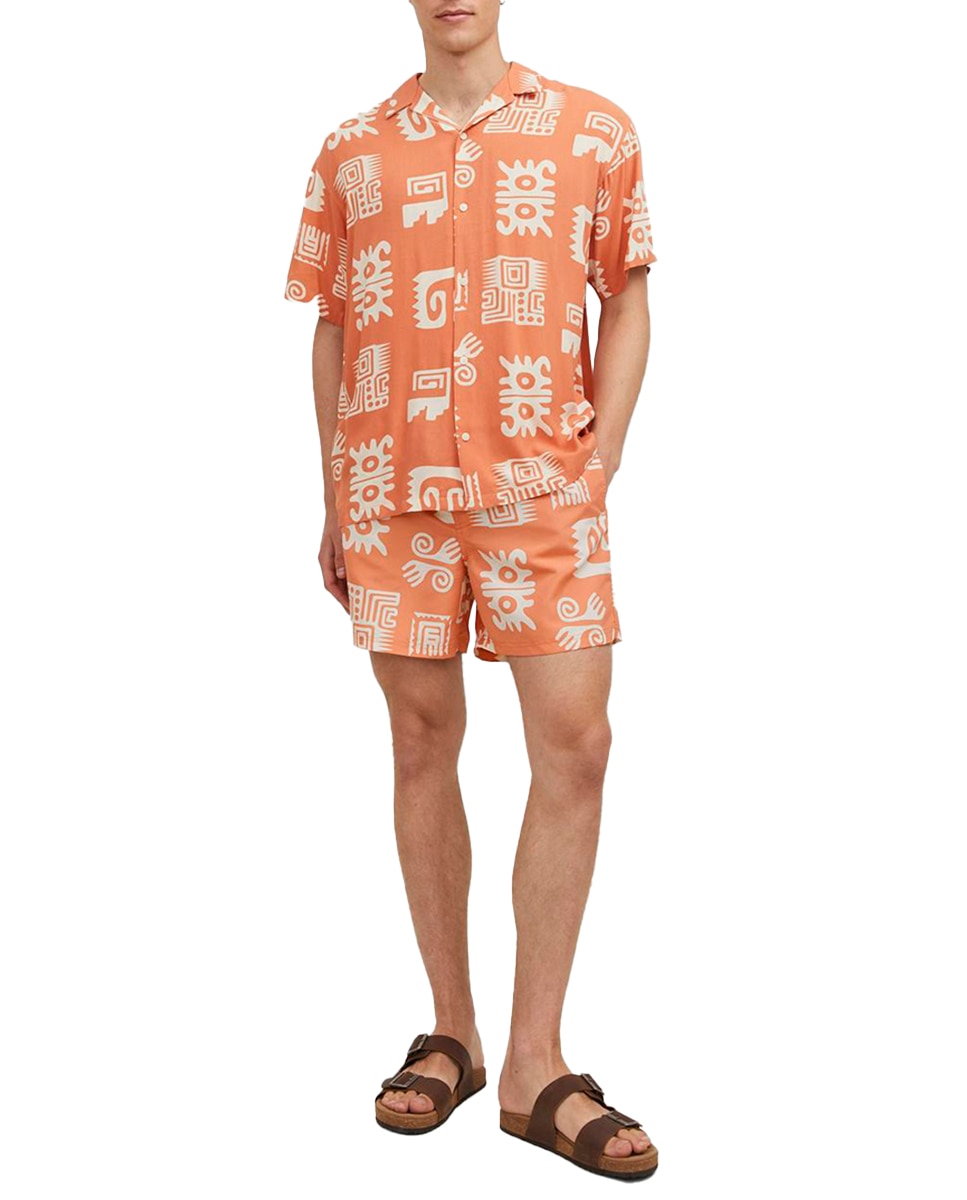 Imagen 0 de Camisa manga corta con estampado geométrico de hombre