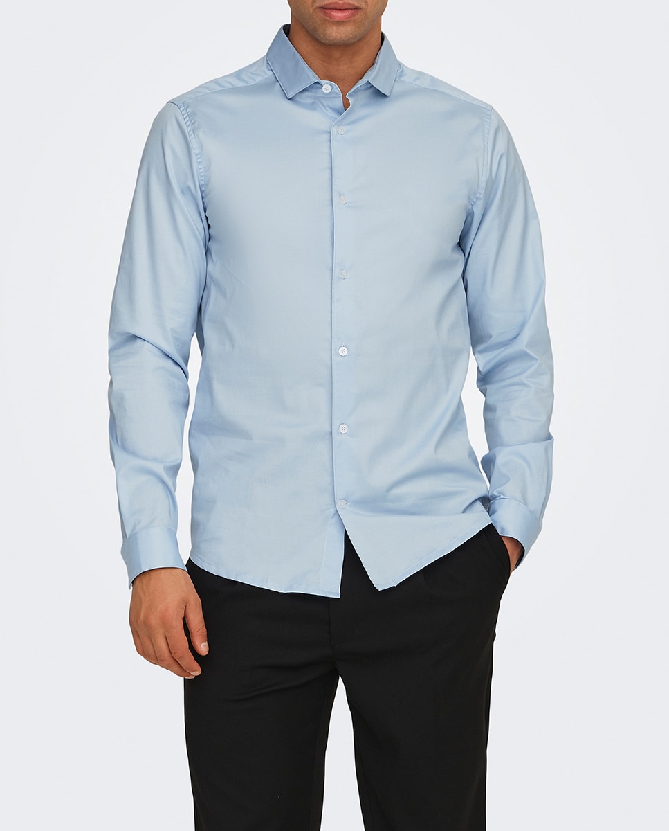 Imagen 0 de Camisa de hombre de manga larga a rayas slim fit.