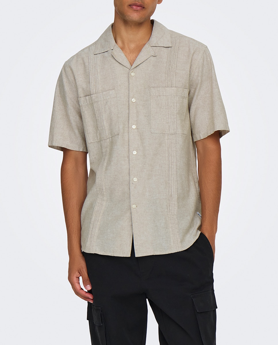 Imagen 0 de Camisa guayabera de manga corta de hombre