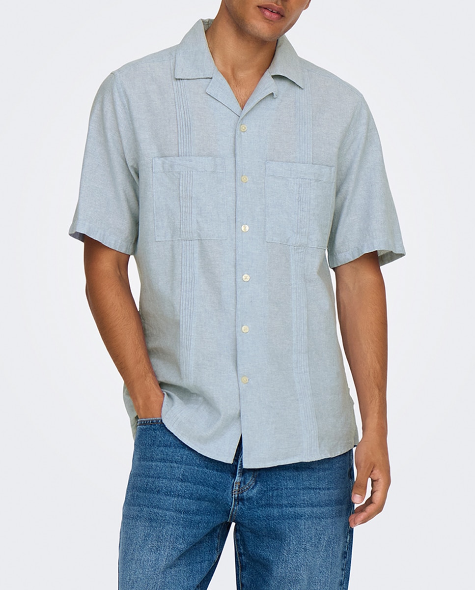 Imagen 0 de Camisa guayabera de manga corta de hombre