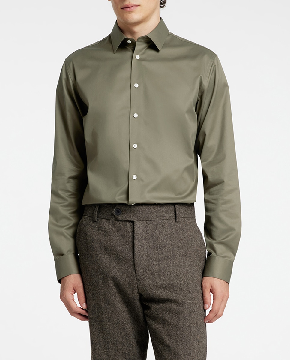 Imagen 0 de Camisa de hombre slim de vestir 100% algodón
