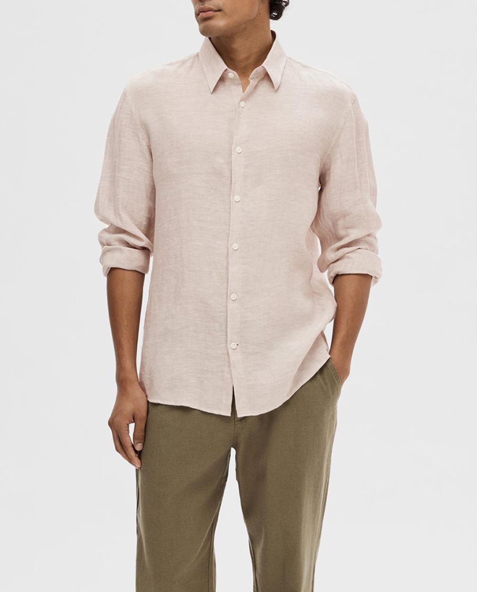 Imagen 0 de Camisa de hombre manga larga 100% lino