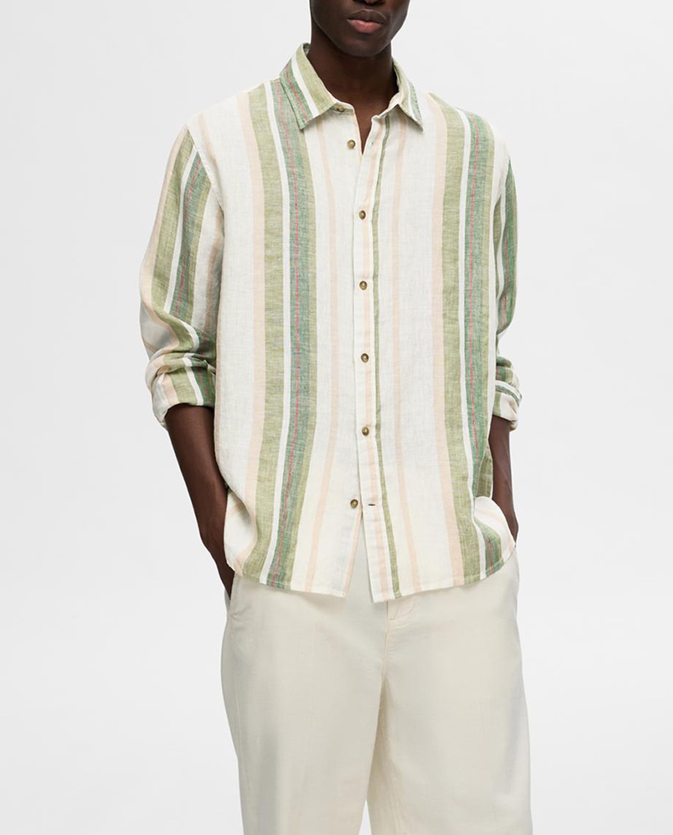 Imagen 0 de Camisa de hombre de manga larga 100% lino