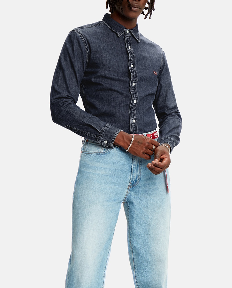Imagen 0 de Camisa vaquera de hombre de manga larga fit slim