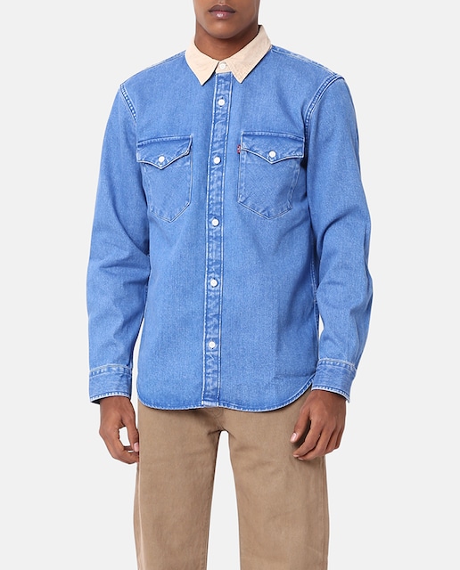 Imagen 0 de Camisa vaquera de algodón de hombre de manga larga fit relajado