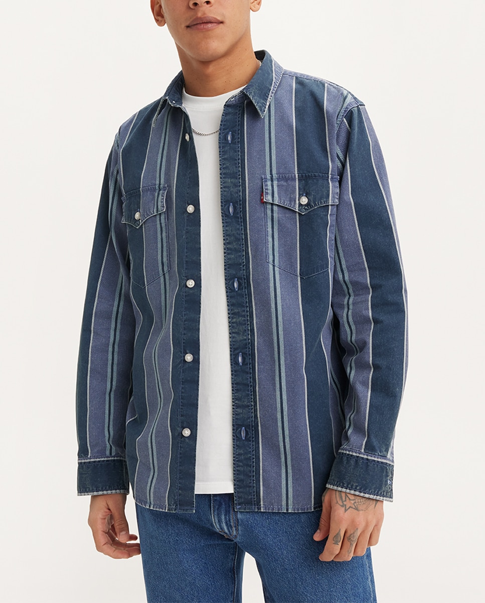 Imagen 0 de Camisa vaquera de algodón de hombre de manga larga fit relajado