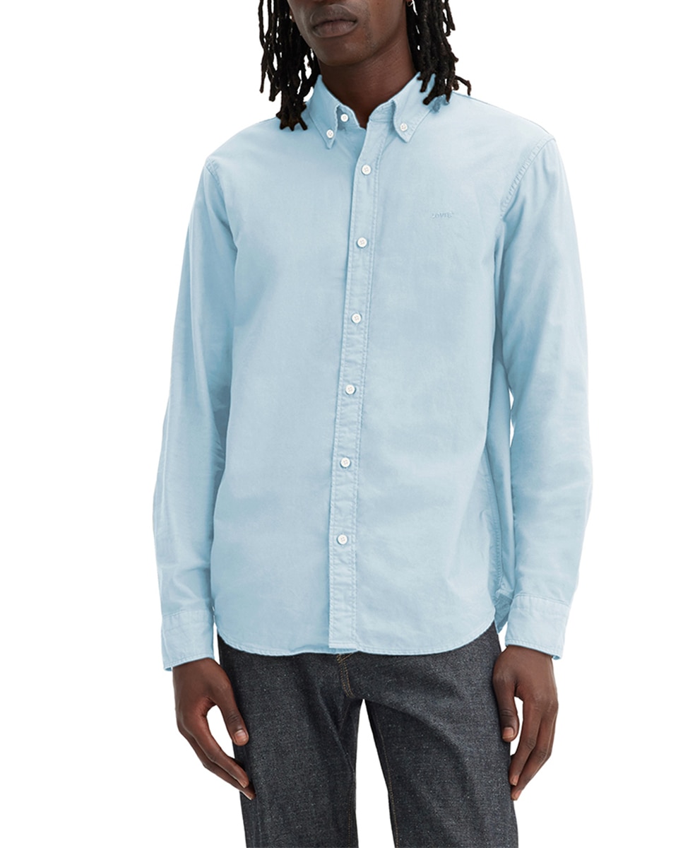 Imagen 0 de Camisa vaquera de algodón de hombre de manga larga fit relajado