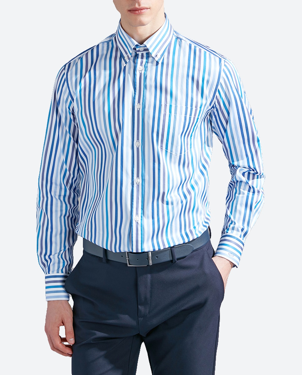 Imagen 0 de Camisa de hombre rayas multicolor