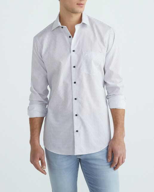 Imagen 0 de Camisa city de hombre manga larga popelin microfantasia topos