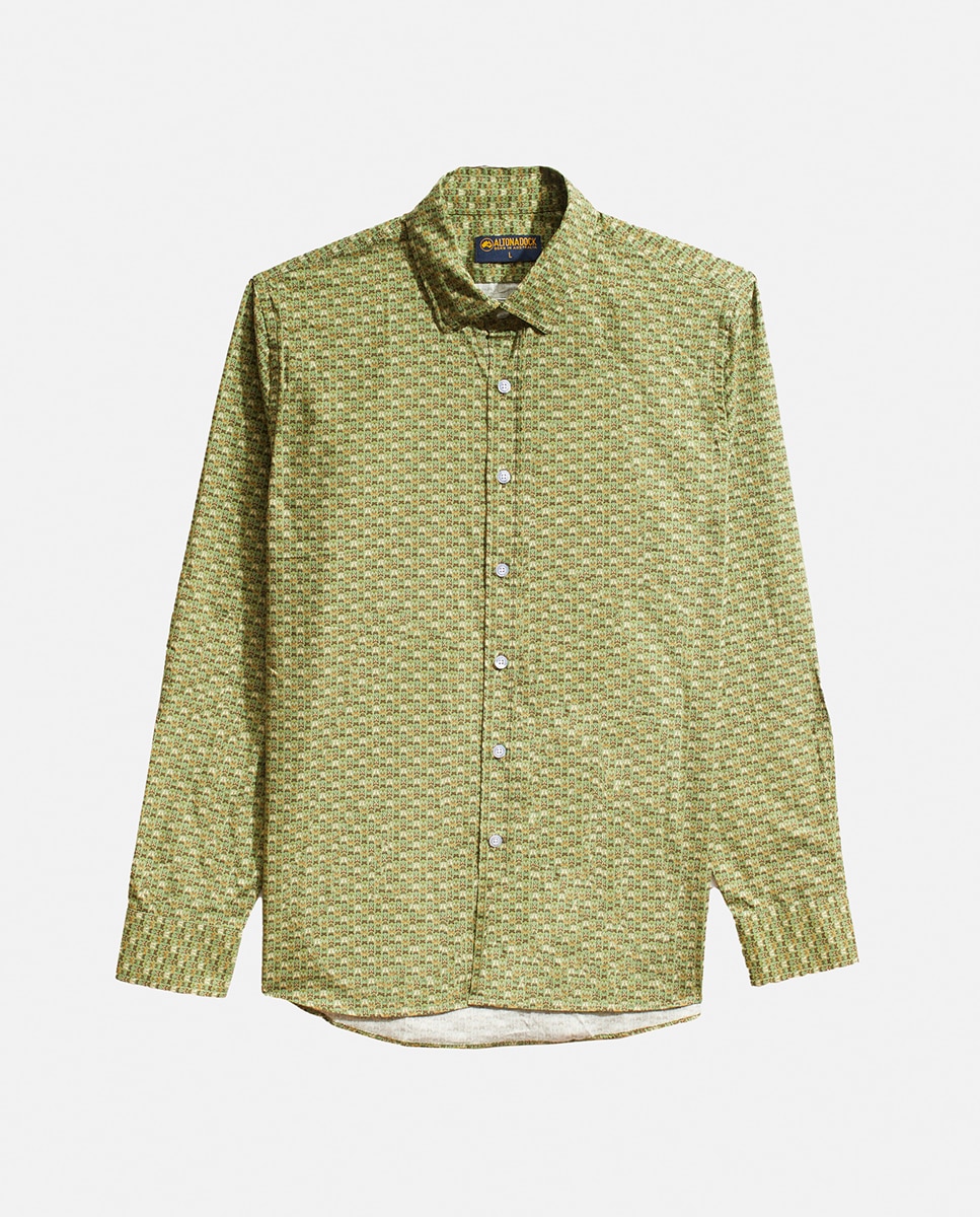 Imagen 0 de Camisa de hombre estampada de corte slim.
