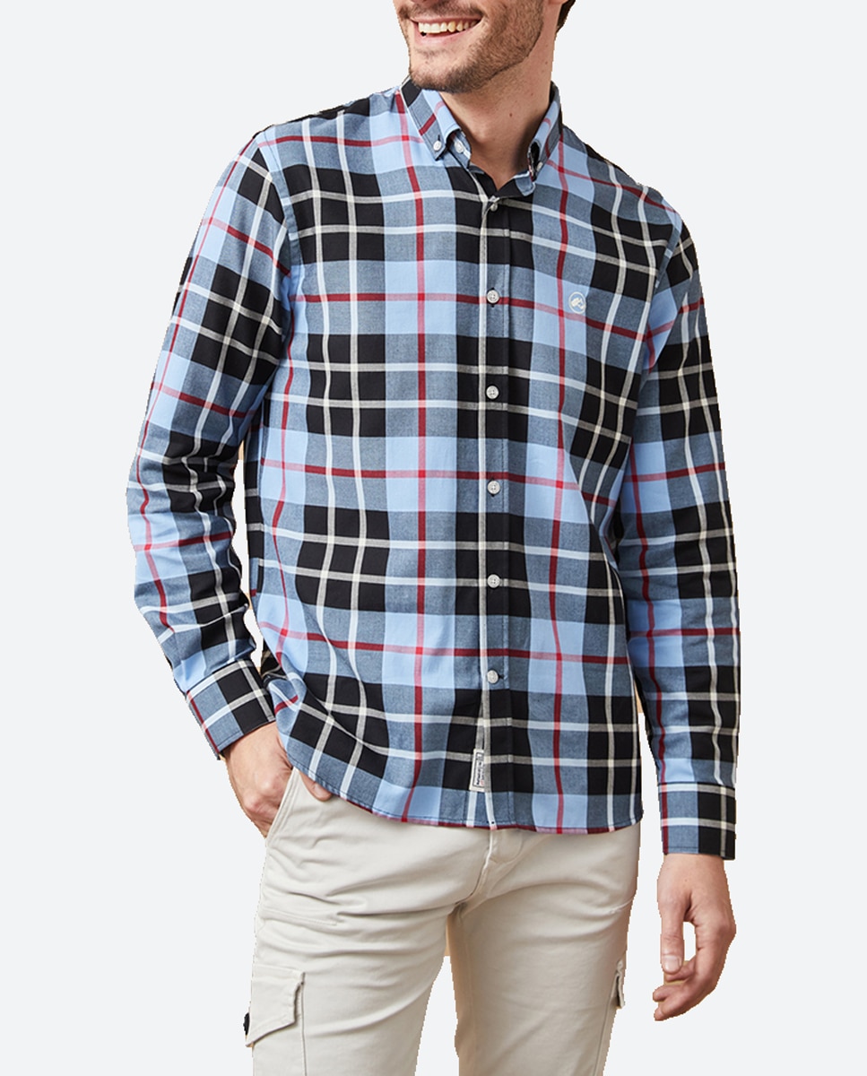 Imagen 0 de Camisa de hombre de cuadros de corte slim.