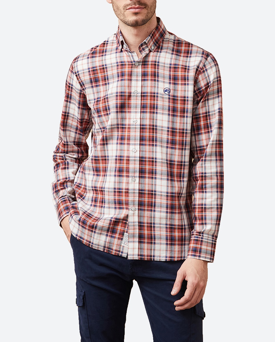 Imagen 0 de Camisa de hombre de cuadros de corte slim.