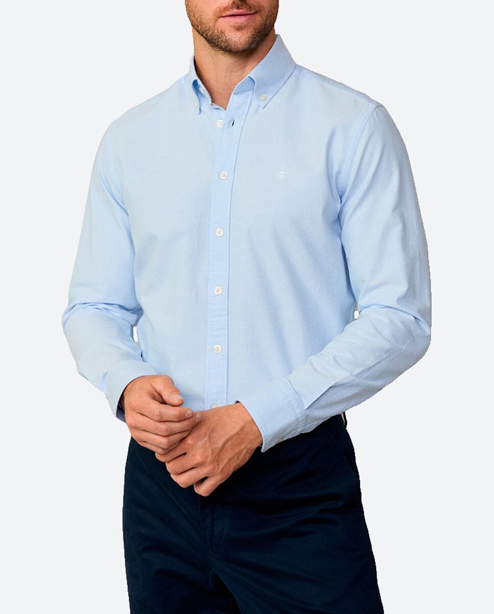 Imagen 0 de Camisa de hombre classic fit tejido oxford lisa tallas grandes