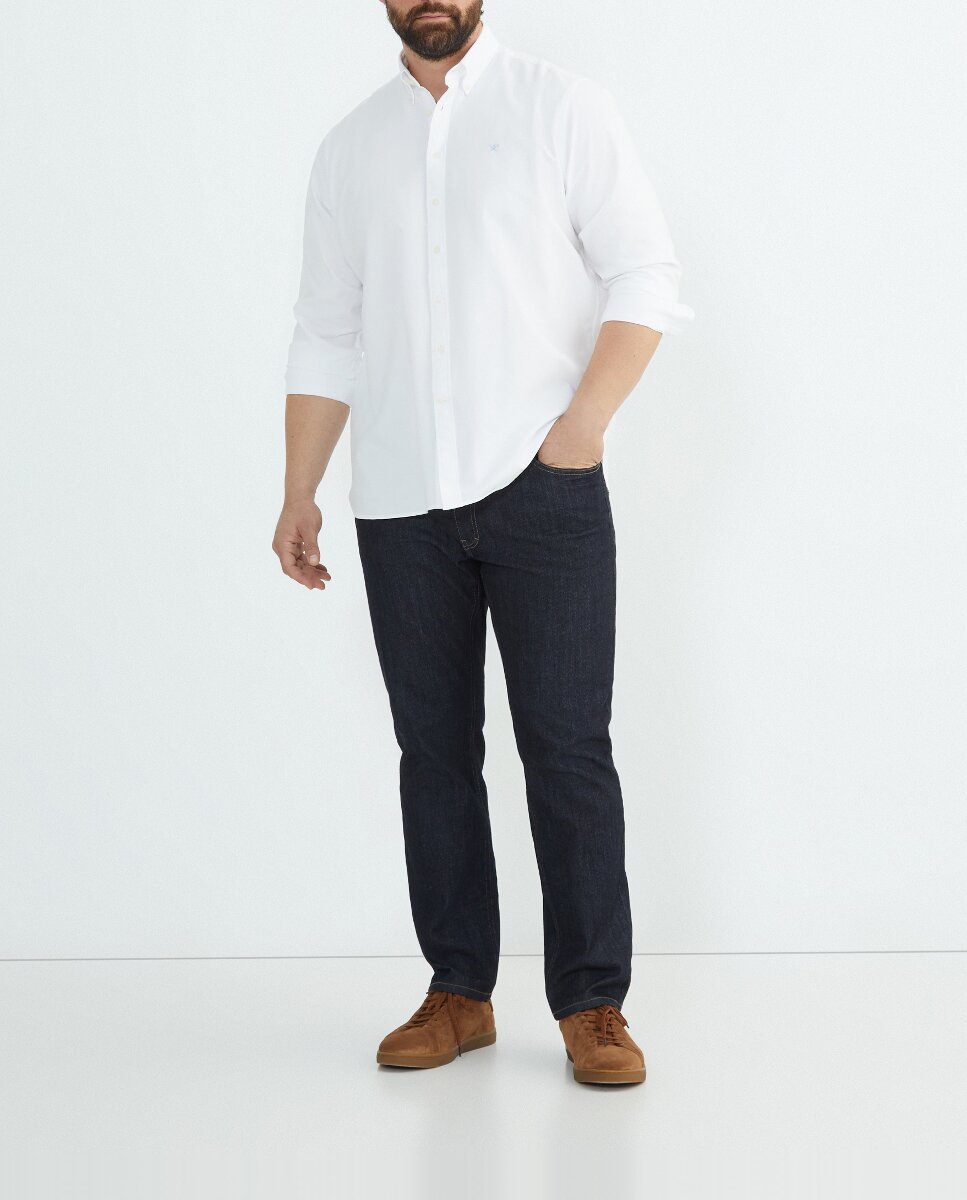 Imagen 0 de Camisa de hombre classic fit tejido oxford lisa tallas grandes