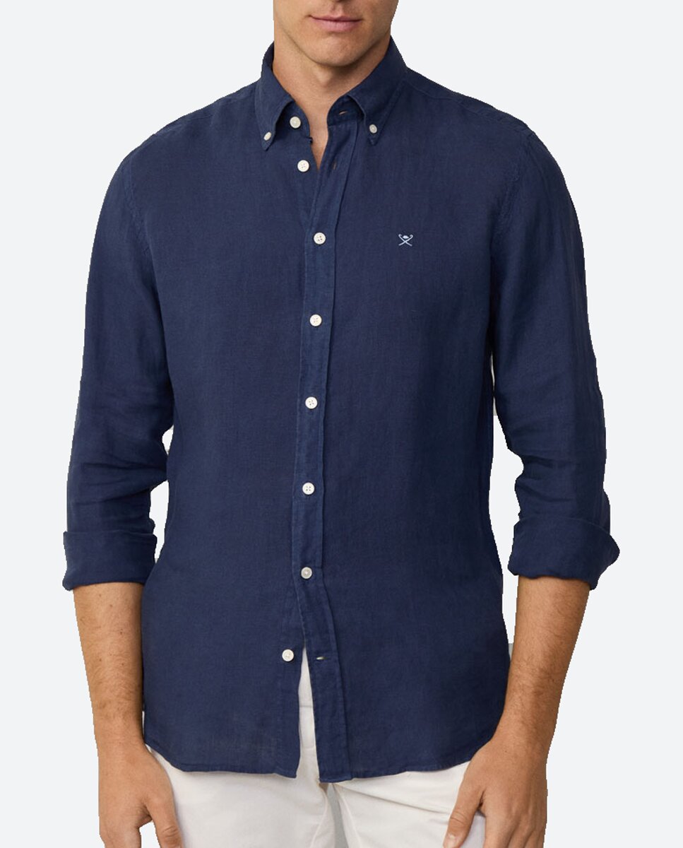Imagen 0 de Camisa de hombre de lino lisa corte classic tallas grandes