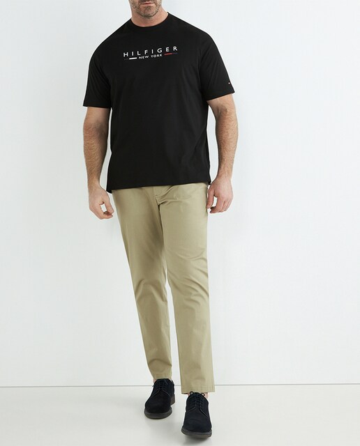 Imagen 0 de Pantalón chino Straight Denton estructura print beige tallas grandes