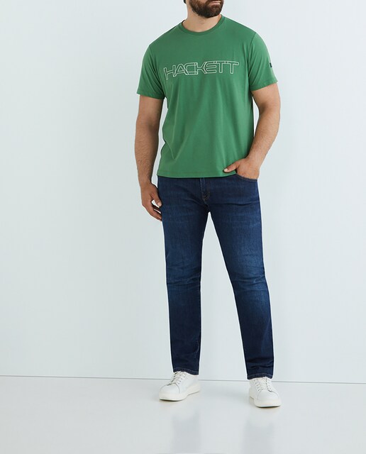 Imagen 0 de Pantalón de hombre denim lavado medio con lycra tallas grandes