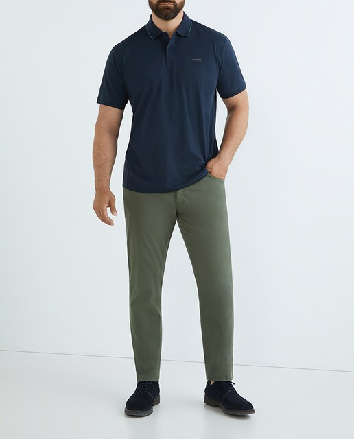 Imagen 0 de Pantalón de hombre cinco bolsillos algodón satinado con lycra tallas grandes