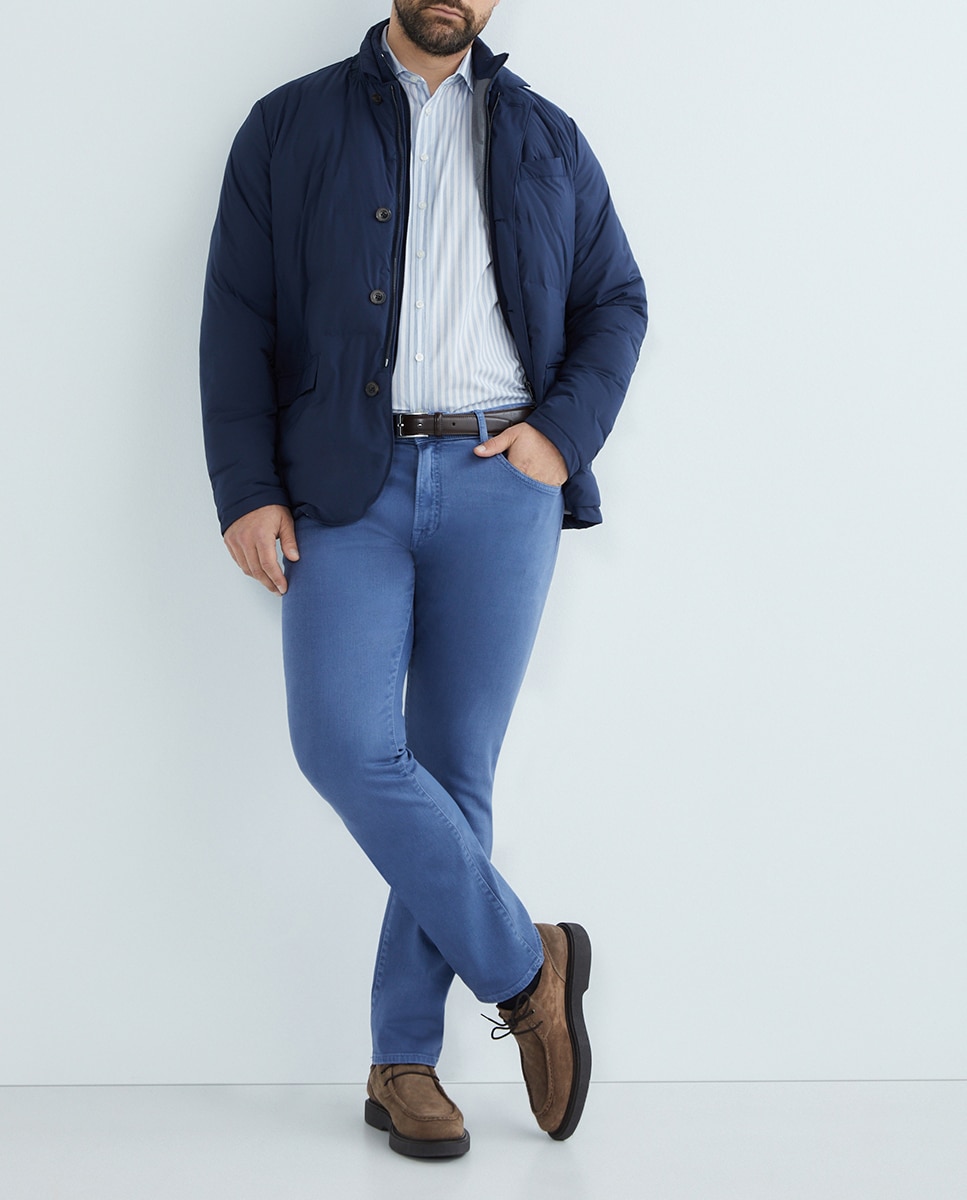 Imagen 0 de Pantalón denim de hombre regular en 5 bolsillos pigmentado tallas grandes