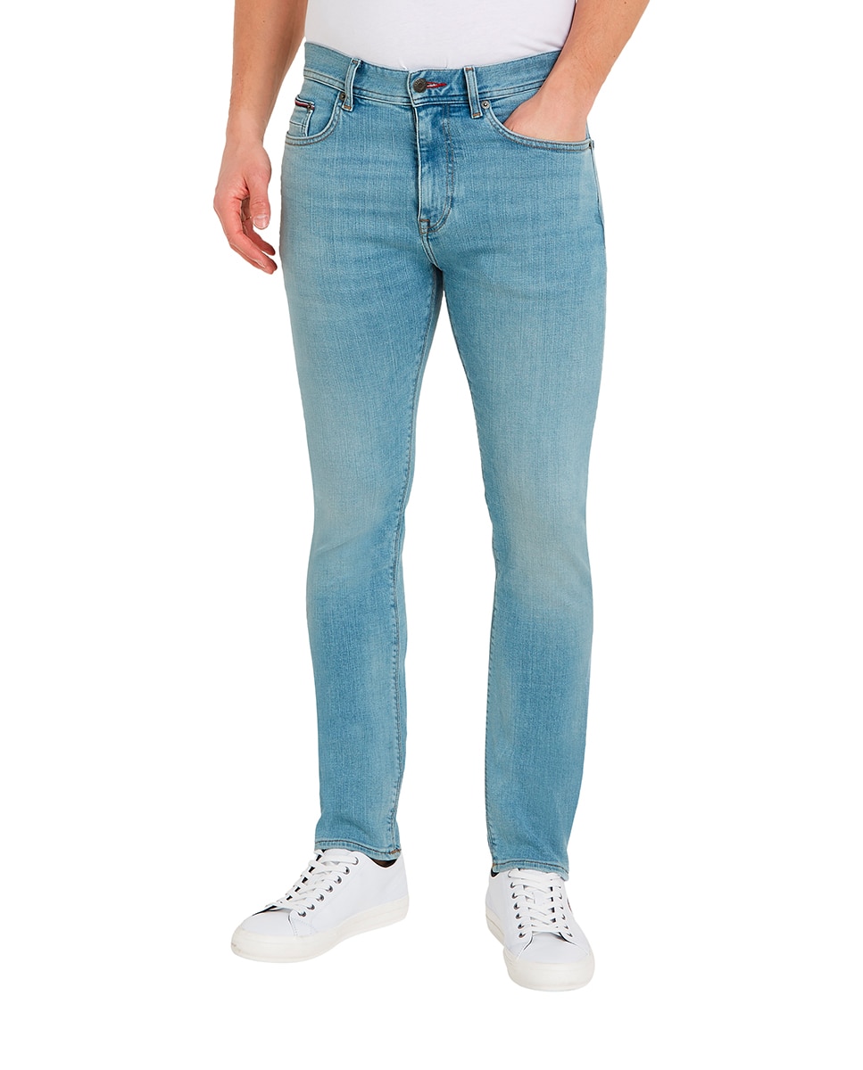 Imagen 0 de Pantalón vaquero de algodón y corte slim