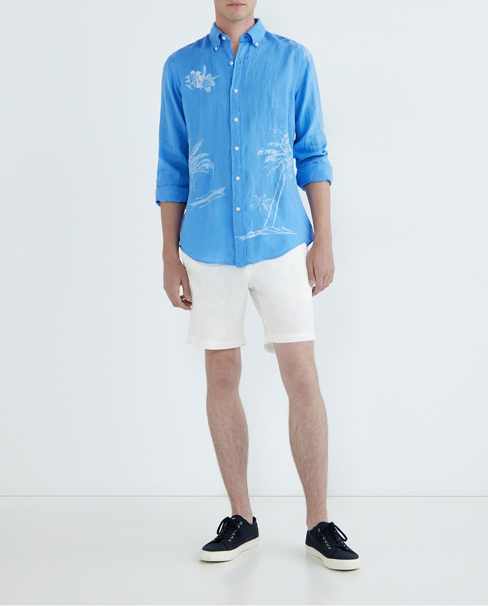 Imagen 0 de Pantalón corto de hombre Regular fit de lino