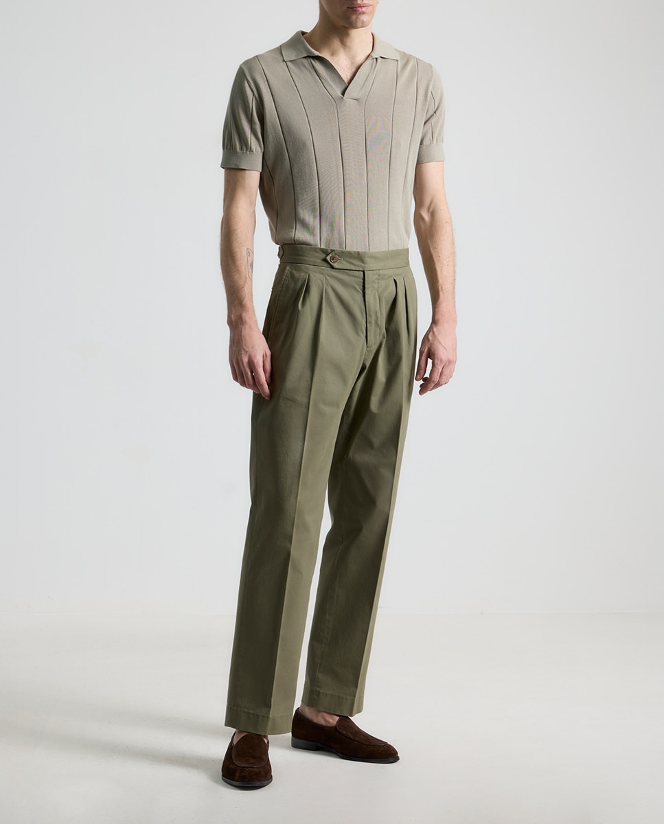 Imagen 0 de Pantalón alto relaxed fit verde