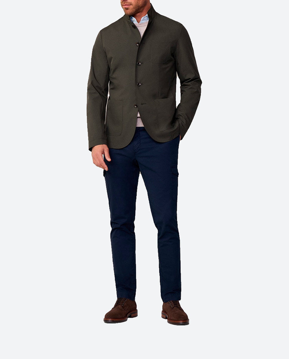 Imagen 0 de Pantalón cargo de hombre azul marino corte regular tallas grandes