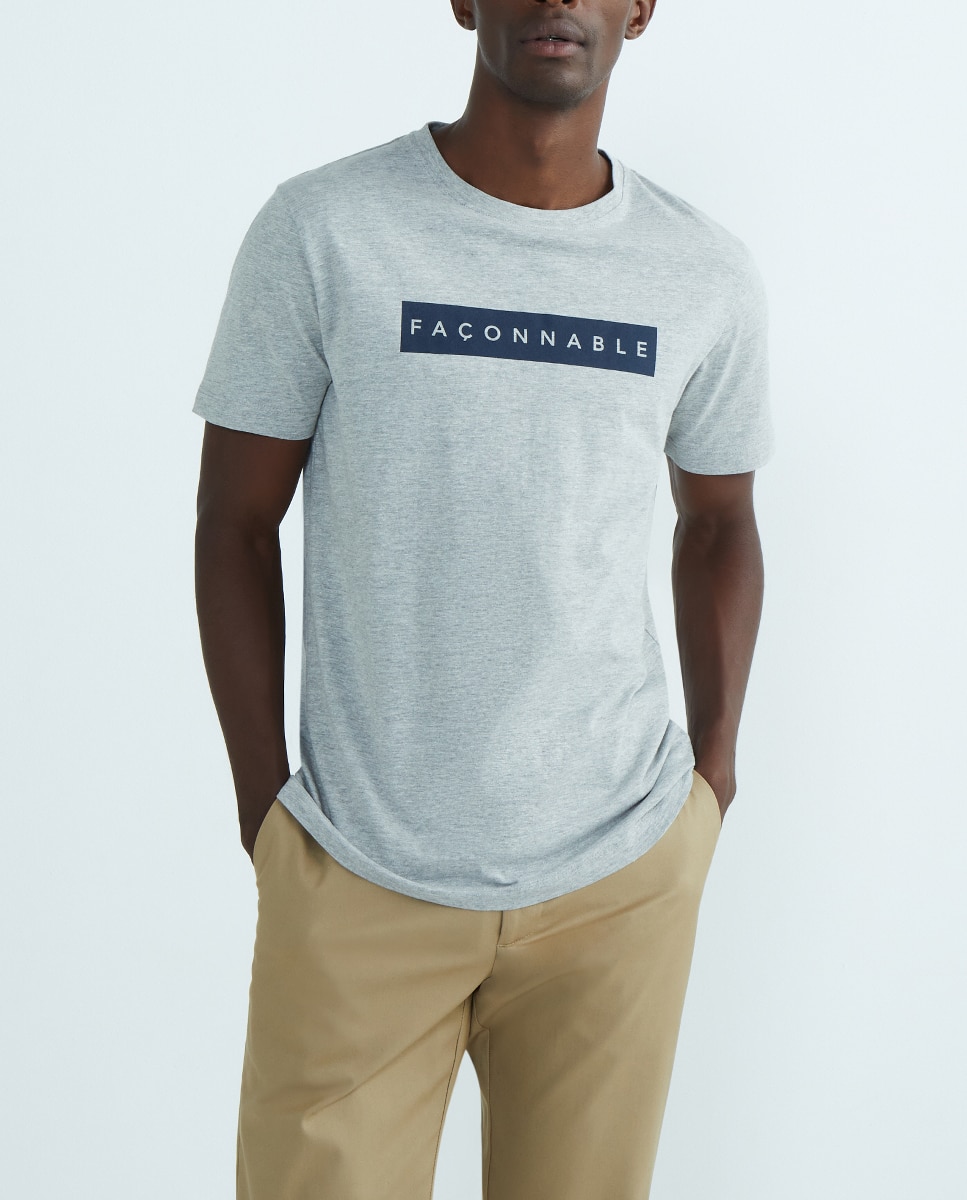 Imagen 0 de Camiseta de hombre gris con logotipo