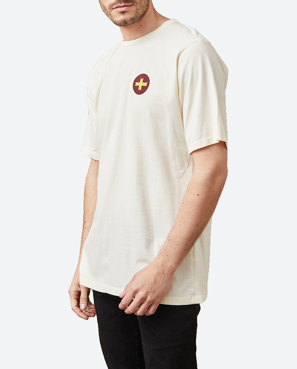 Imagen 0 de Camiseta de hombre, serigrafia de cruz en espalda y delantero.