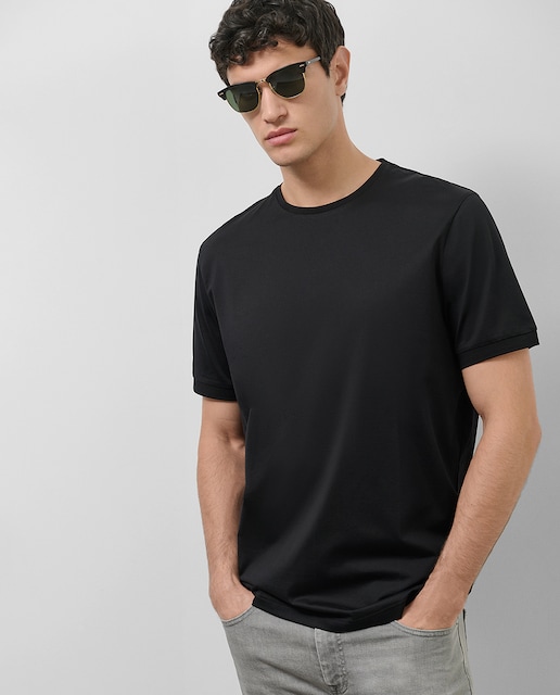 Imagen 0 de Camiseta de hombre de algodón mercerizado negro