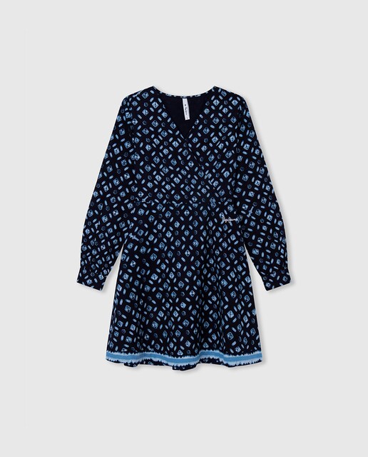 Imagen 0 de Vestido corto de niña con microestampado