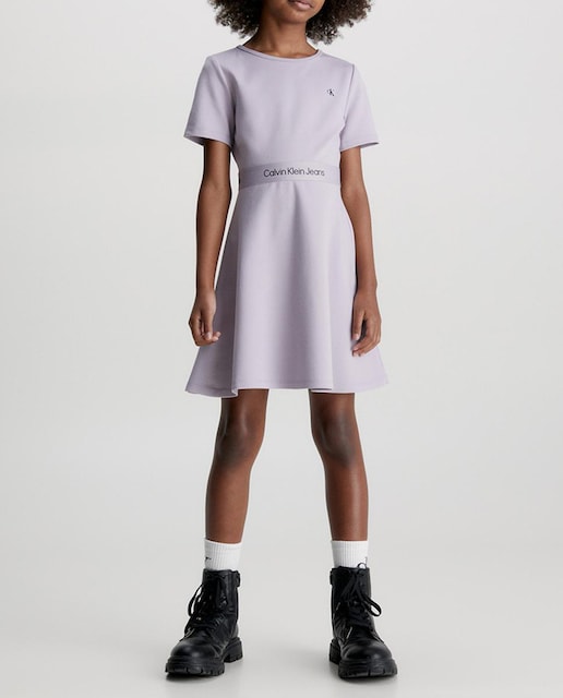 Imagen 0 de Vestido de niña lila de manga corta