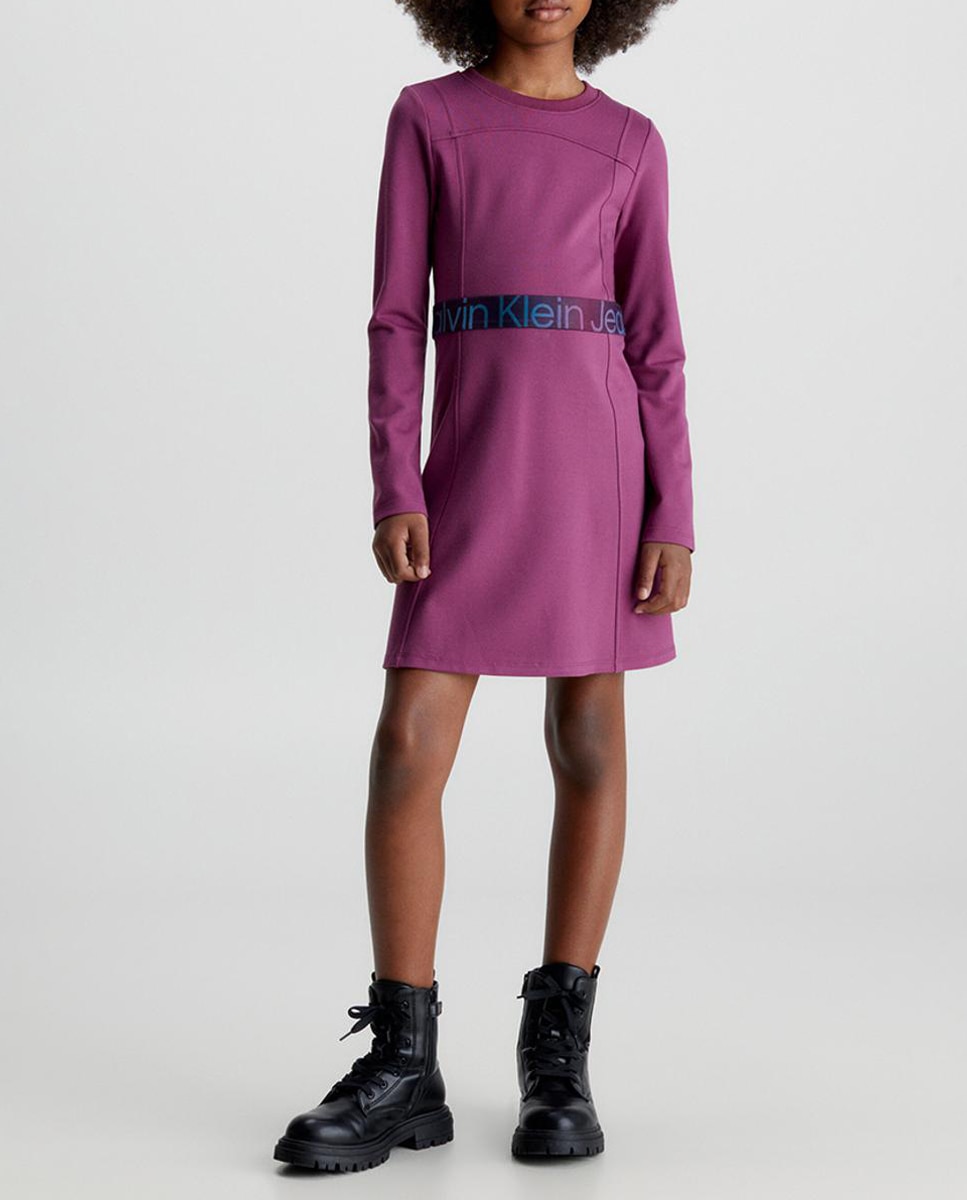Imagen 0 de Vestido de niña morado de manga larga