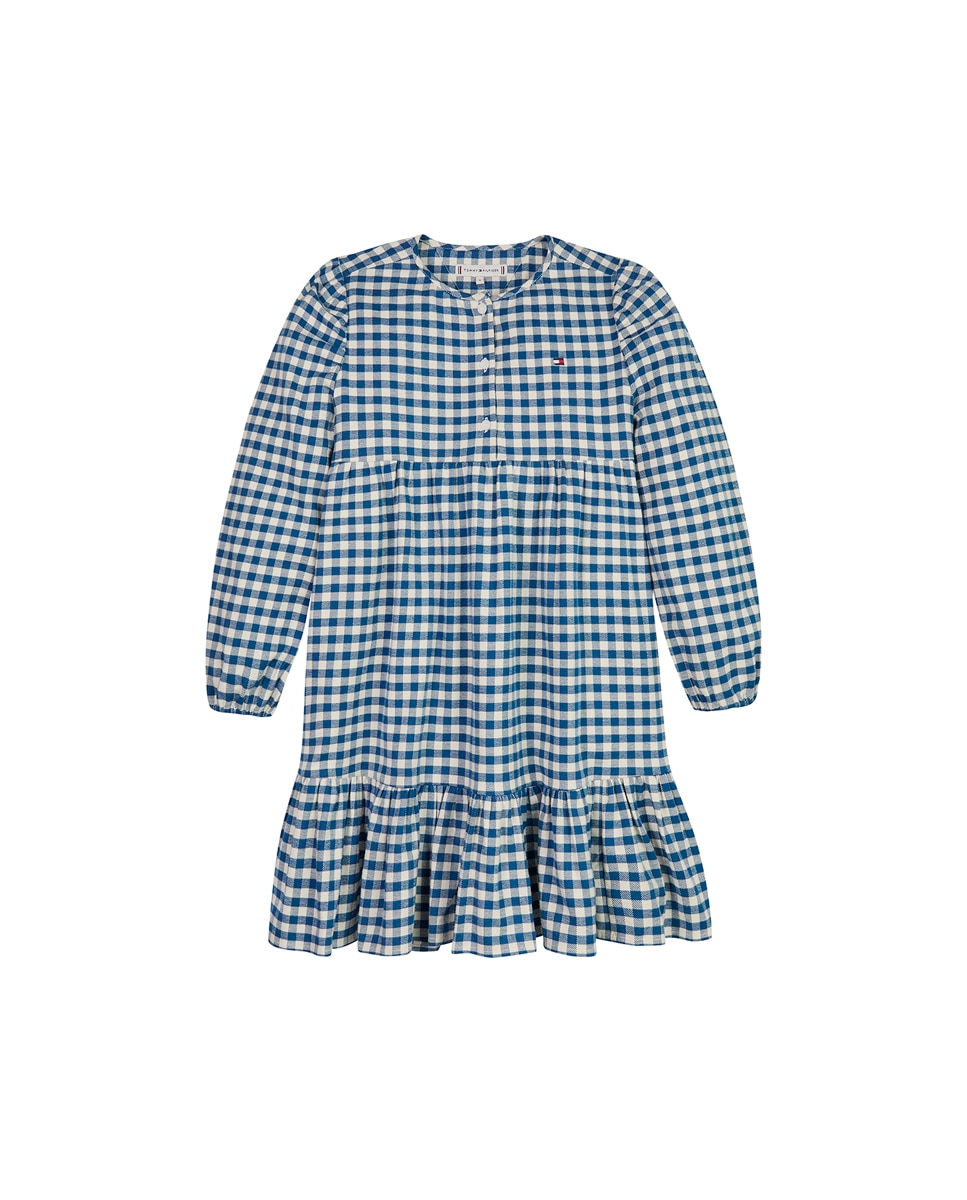 Imagen 0 de Vestido de niña de cuello redondo y manga larga