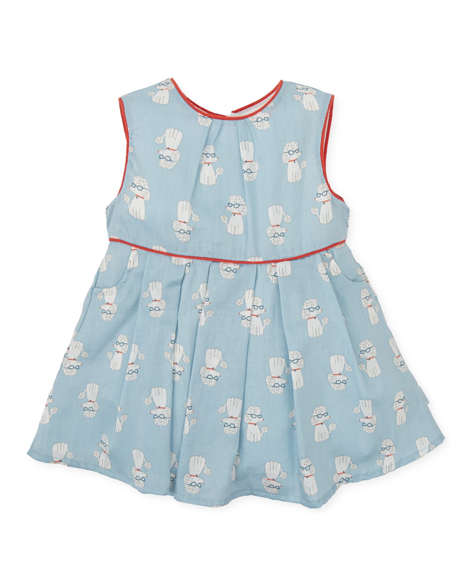 Imagen 0 de Vestido de bebé niña de satén en aguamarina