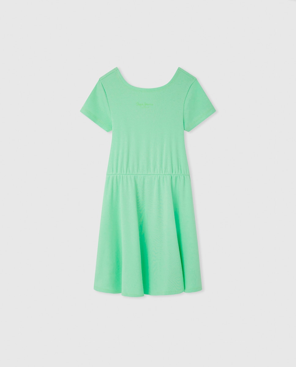 Imagen 0 de Vestido de niña de algodón con abertura en la espalda