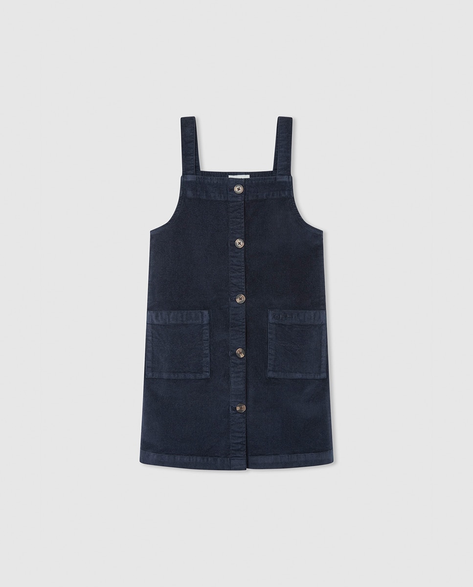 Imagen 0 de Vestido estilo pichi de pana para niña