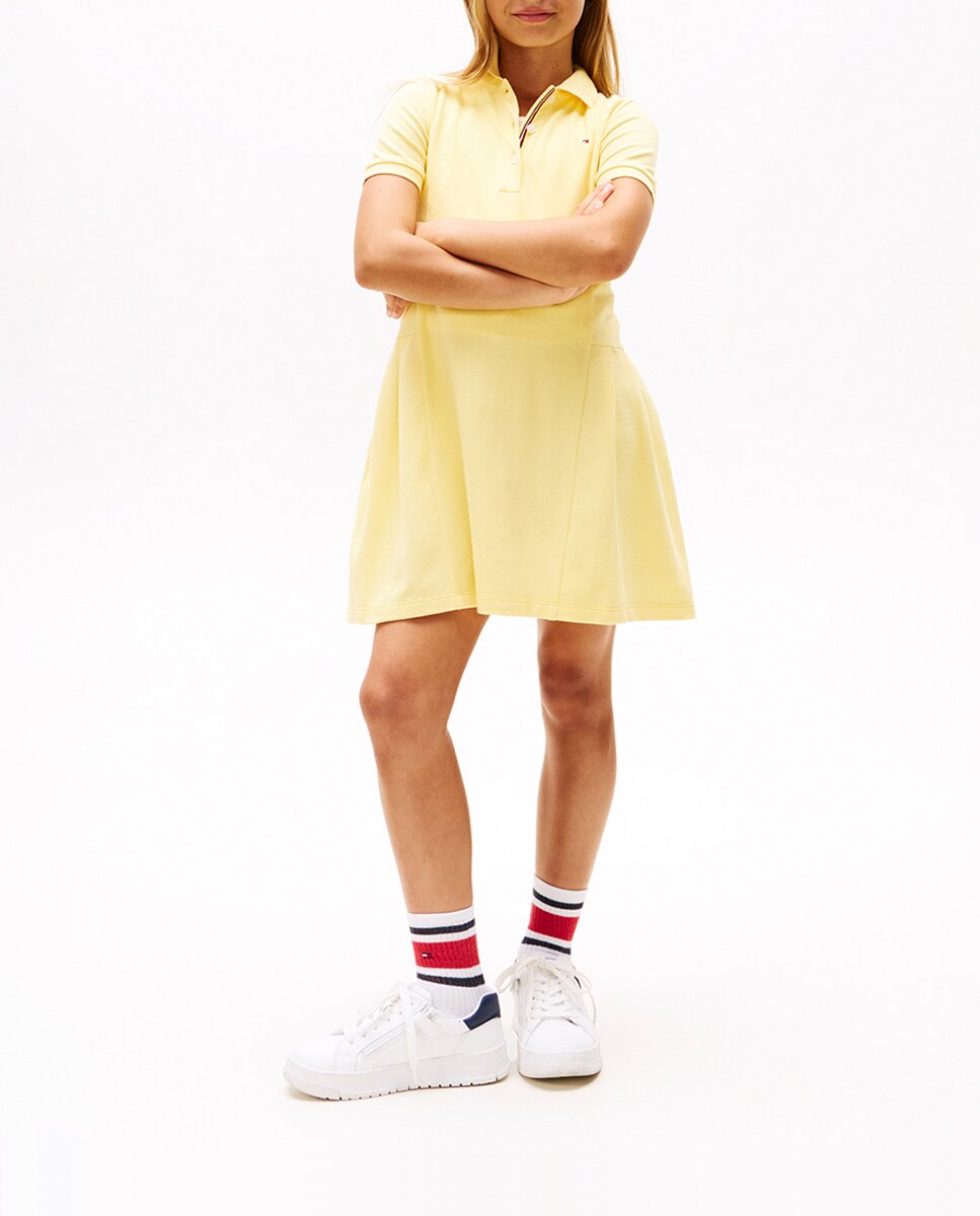 Imagen 0 de Vestido de niña liso manga corta estilo polo