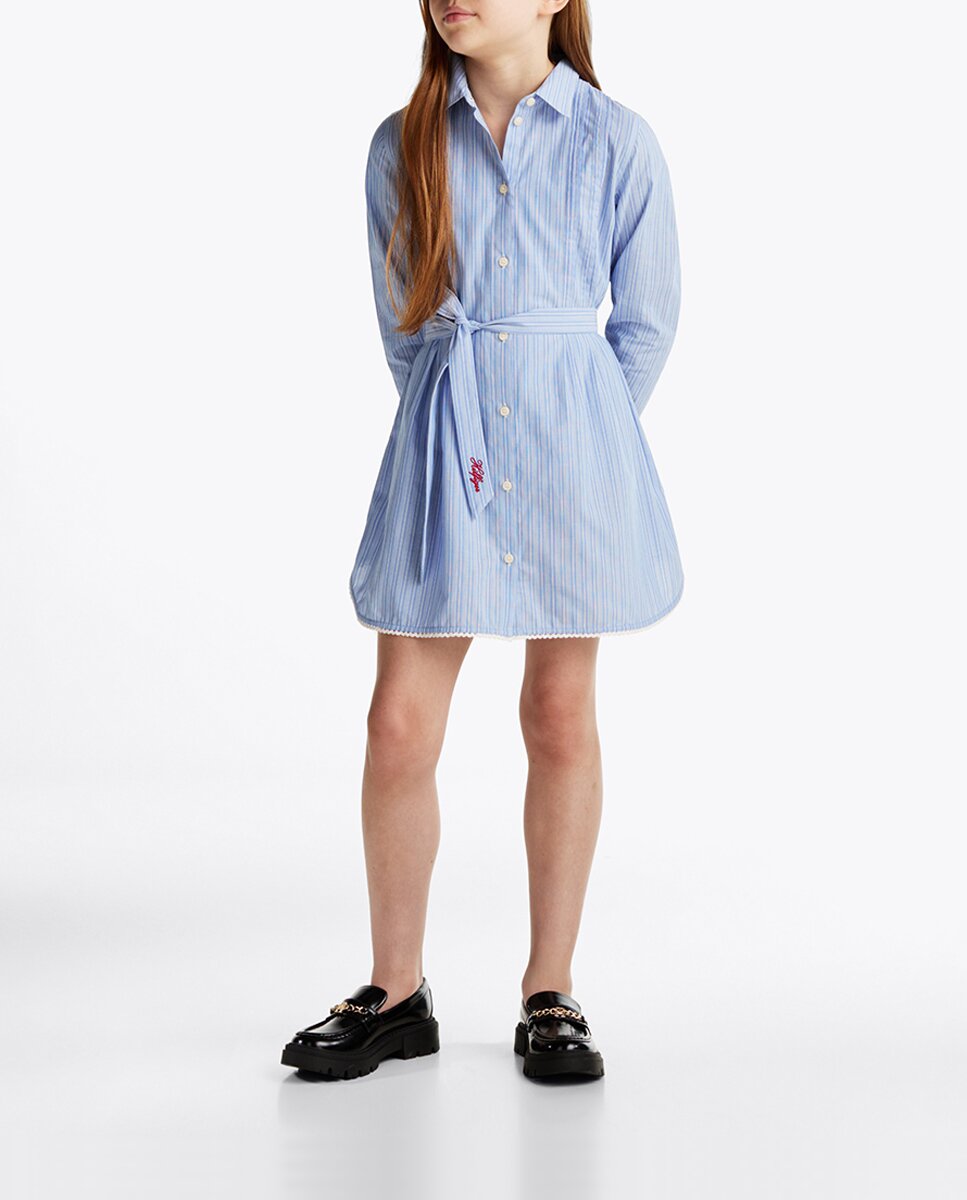 Imagen 0 de Vestido camisero de manga larga con cintura ajustable