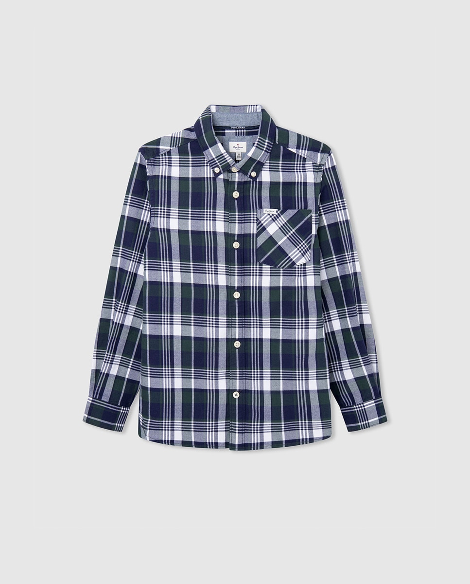 Imagen 0 de Camisa a cuadros de niño manga larga