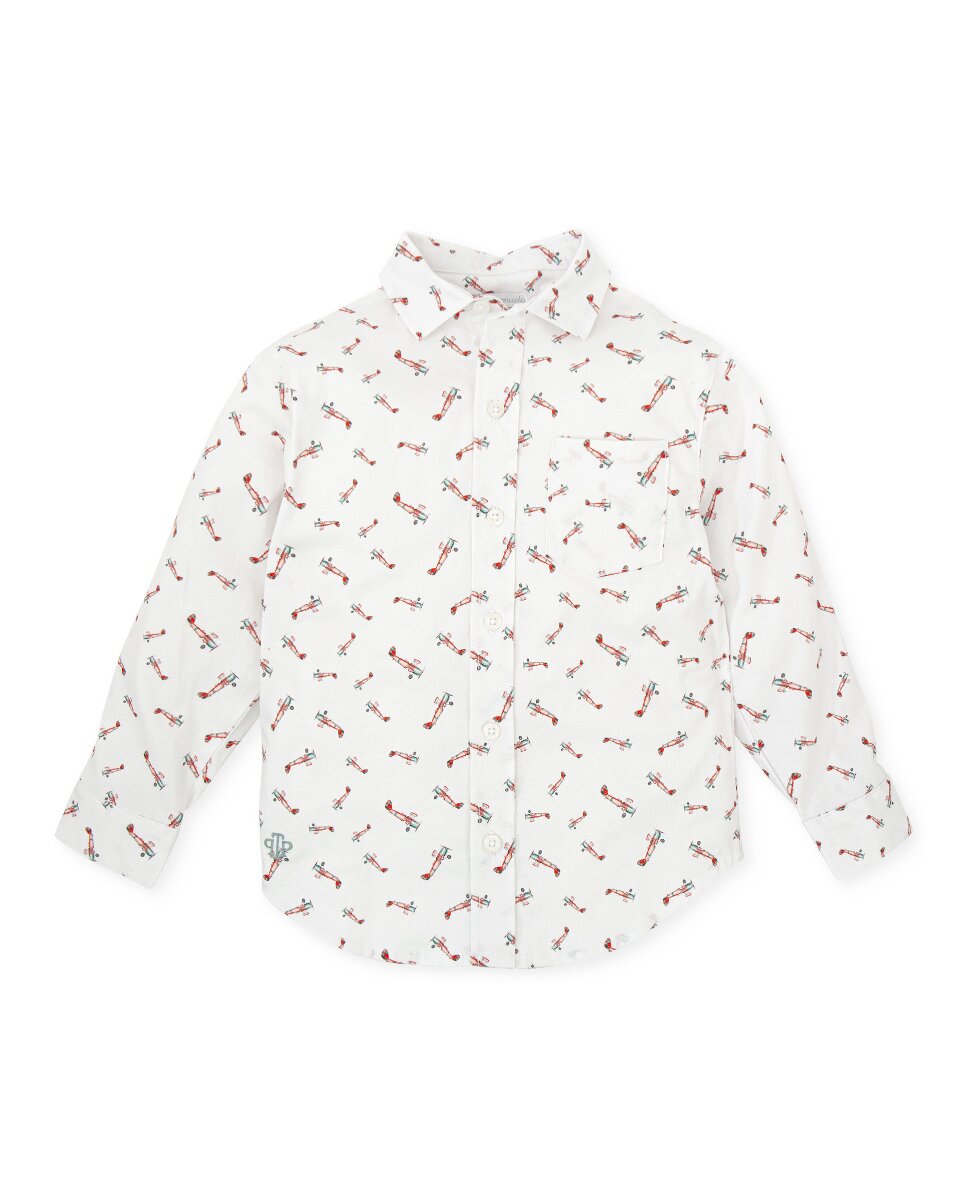 Imagen 0 de Camisa de niño blanco optico de manga larga