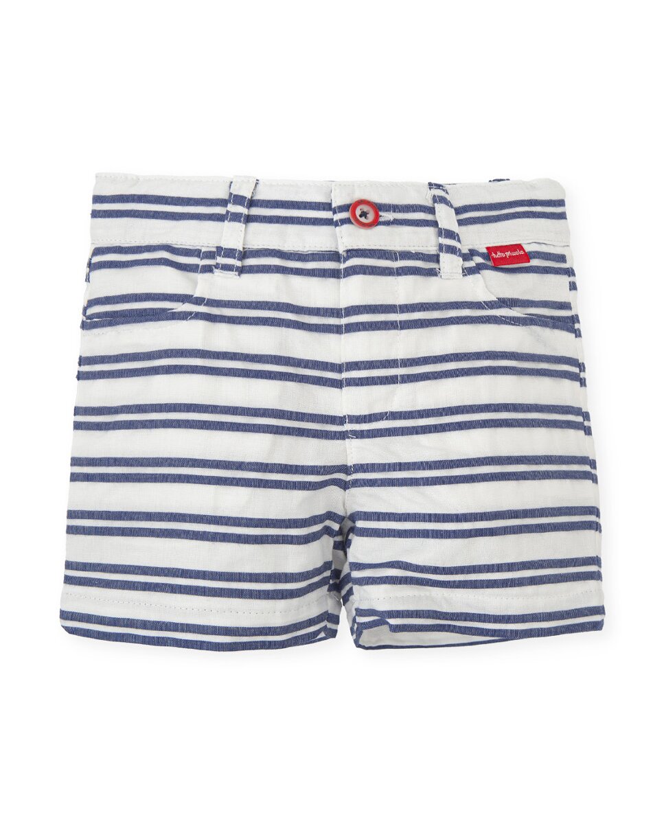 Imagen 0 de Bermuda de bebé niño azul marino con cintura ajustable