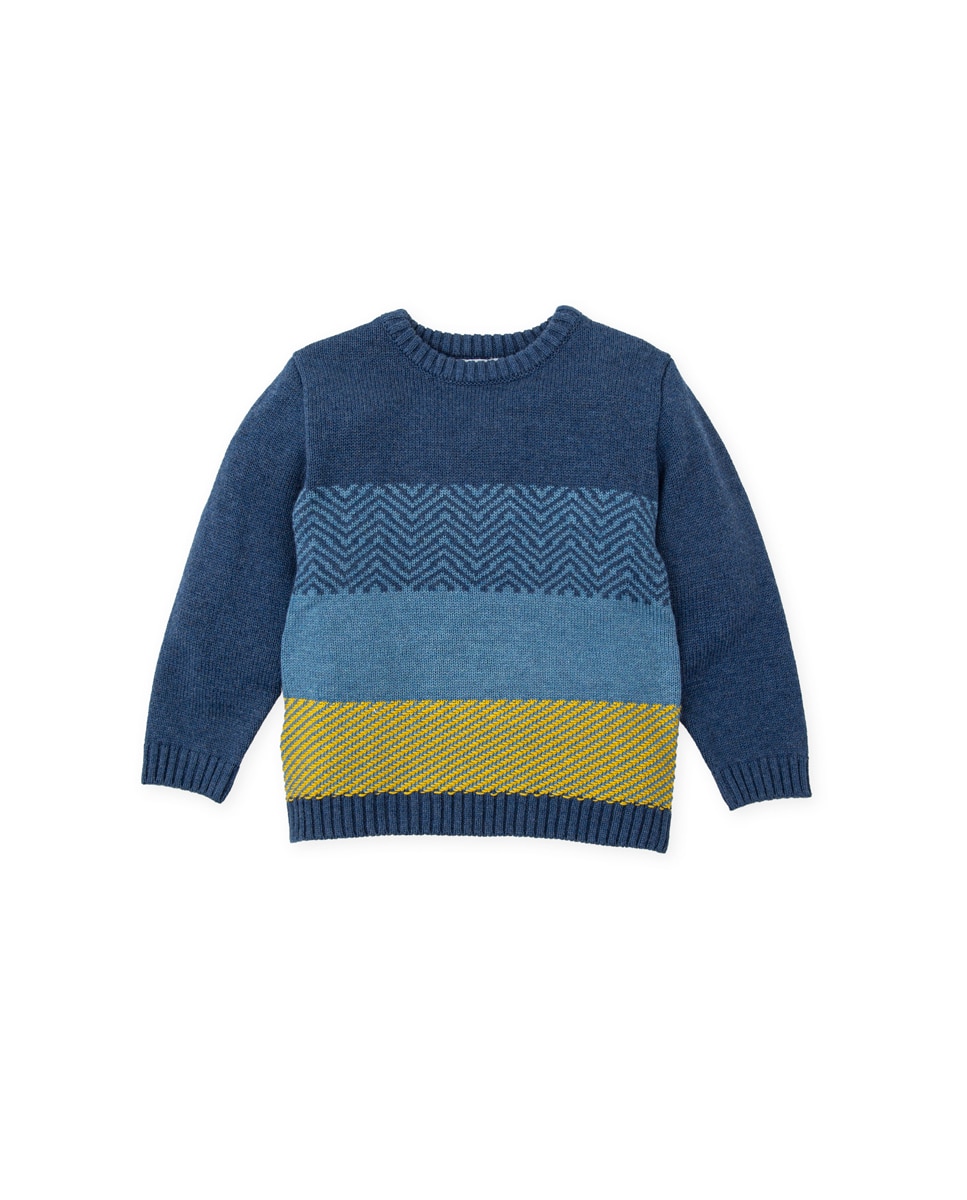 Imagen 0 de Jersey de bebé niño azul atlántico con cuello redondo