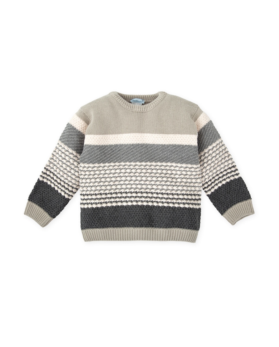 Imagen 0 de Jersey de bebé niño gris con contrastes