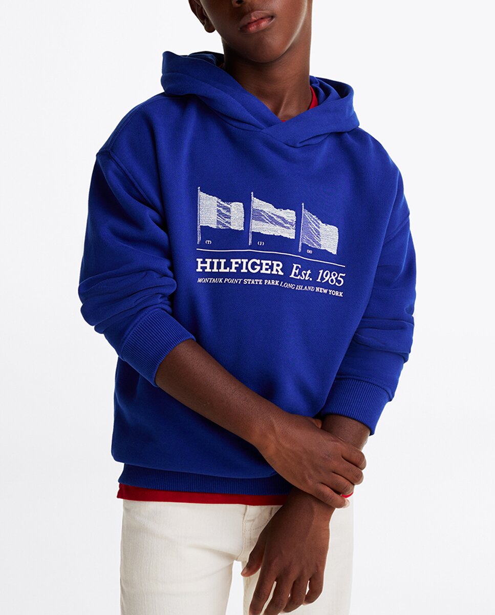 Imagen 0 de Sudadera de niño con capucha y logo frontal
