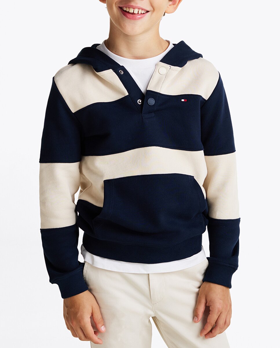 Imagen 0 de Sudadera de niño de rayas con capucha