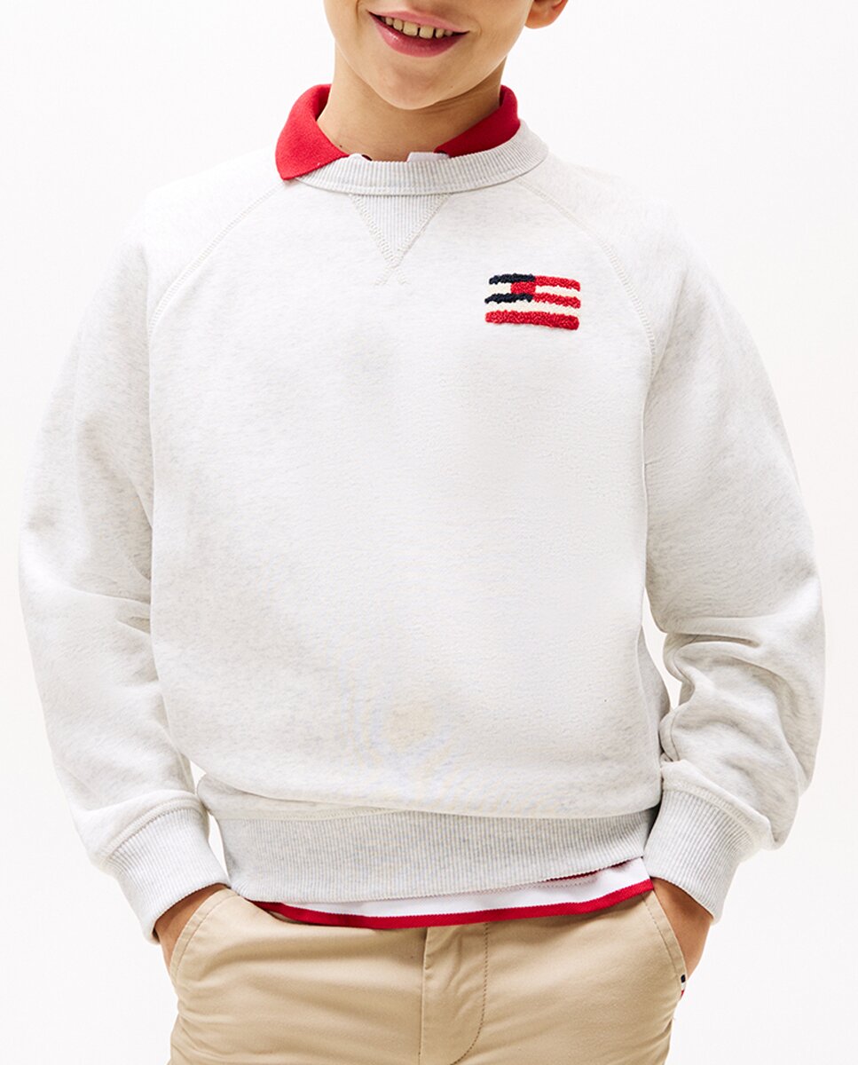 Imagen 0 de Sudadera de niño con cuello redondo con logo en el pecho y trasero