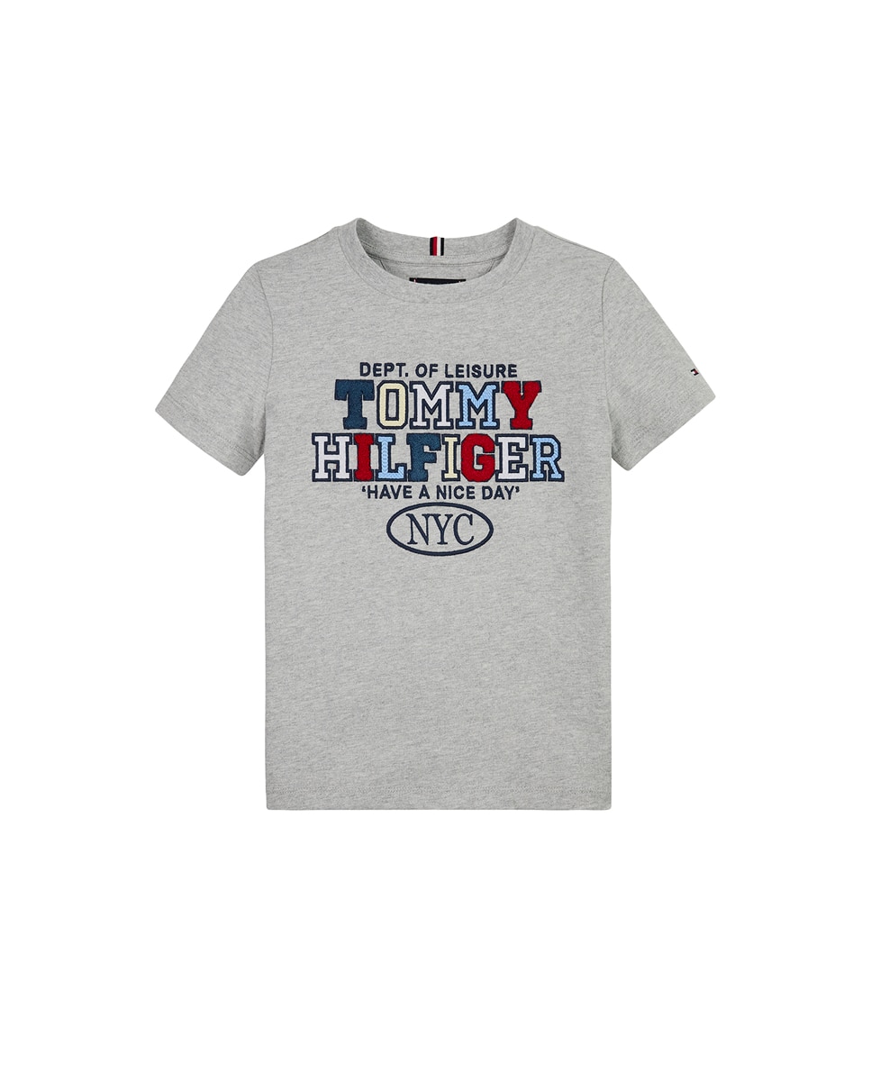 Imagen 0 de Camiseta de niño manga corta y cuello redondo con logo multicolor